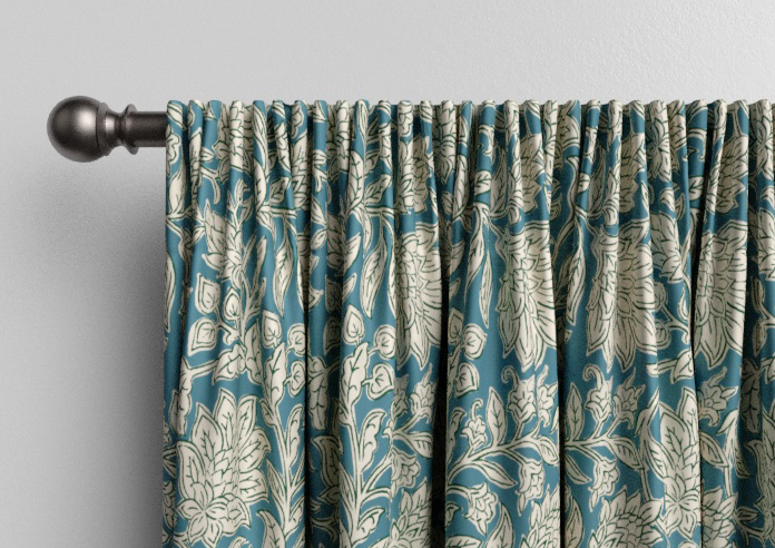 Land & Shore Rowallane, Teal - Made to Measure Curtains - Image 9